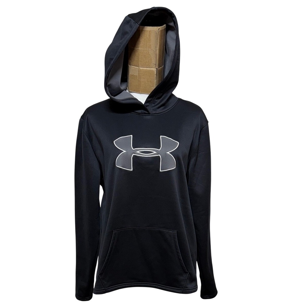 Under Armour Hoodie Womens XL Black Storm ColdGear Pullover Fleece SweatShirt